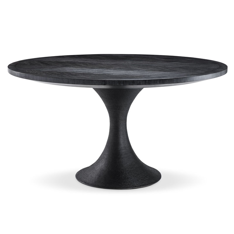 Обеденный стол Eichholtz DINING TABLE MELCHIOR ROUND black Черный в Ижевске | Loft Concept 