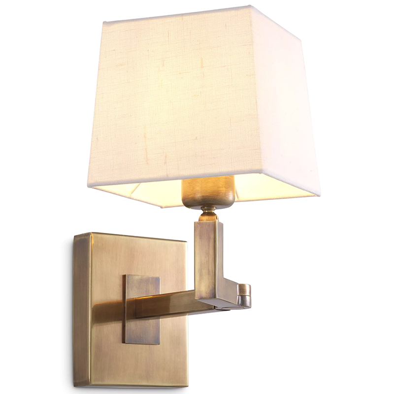 Бра Eichholtz Wall Lamp Cambell Brass Белый Винтажная латунь в Ижевске | Loft Concept 