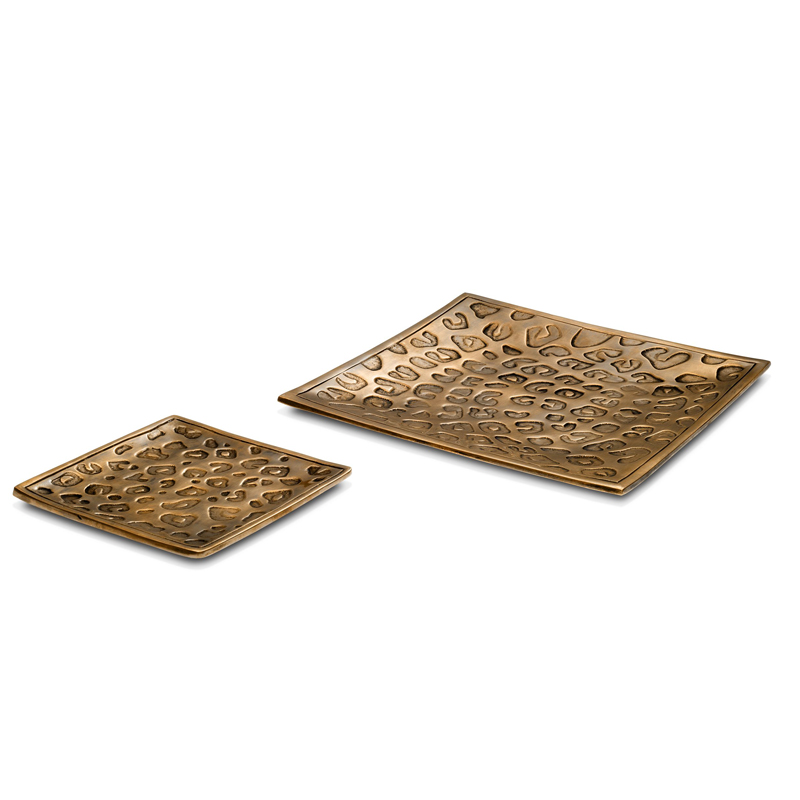 Комплект подносов Eichholtz Tray Jaguar set of 2 Винтажная латунь в Ижевске | Loft Concept 