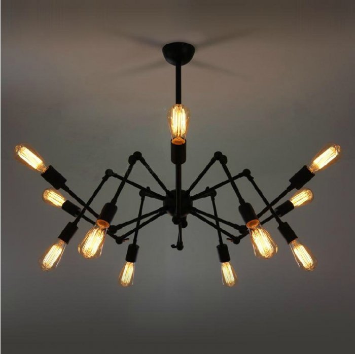 Люстра Loft Industrial Sputnik Chandelier Spider Черный в Ижевске | Loft Concept 