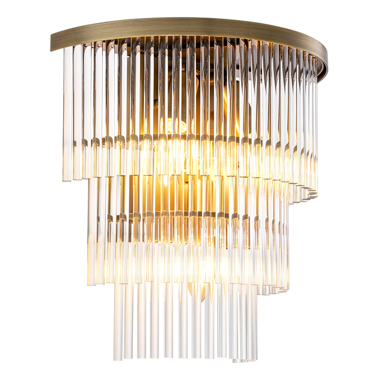 Бра Eichholtz Wall Lamp East Brass Прозрачное Стекло Латунь в Ижевске | Loft Concept 