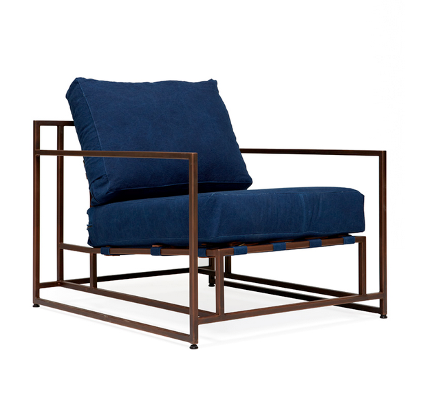 Кресло Kenn X Miller armchair Indigo and copper denim Индиго в Ижевске | Loft Concept 