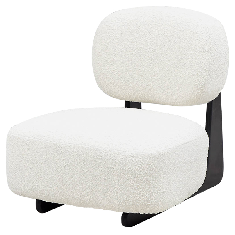 Кресло Millie White Boucle Armchair Белый Черный в Ижевске | Loft Concept 