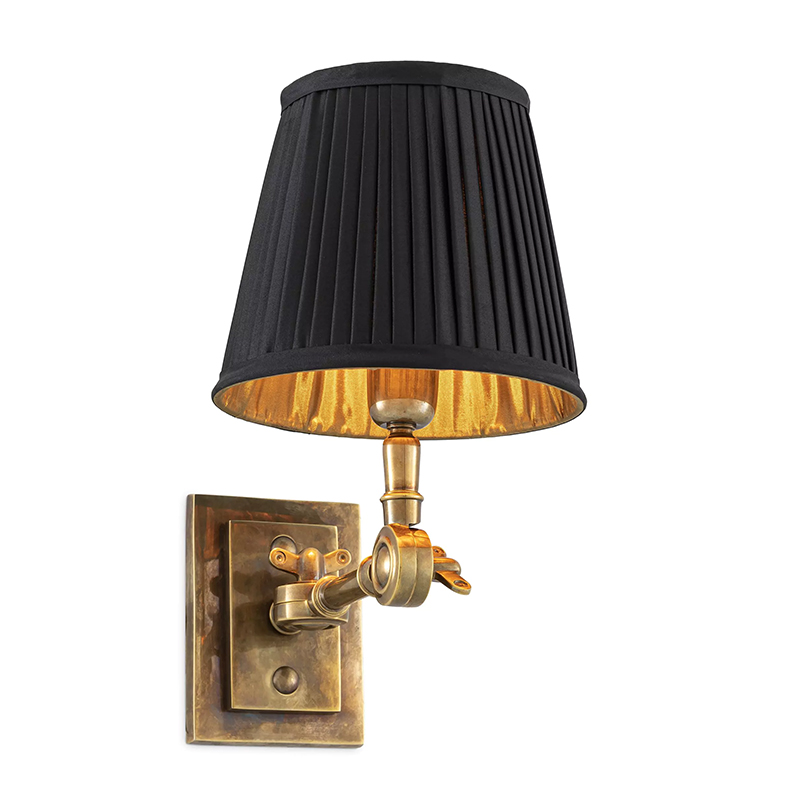 Бра Eichholtz Wall Lamp Wentworth Brass Черный Винтажная латунь в Ижевске | Loft Concept 