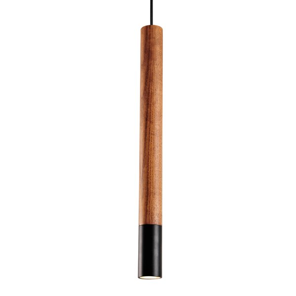 Подвесной светильник Trumpet Wood Black Pendant Lamp Коричневый Черный в Ижевске | Loft Concept 