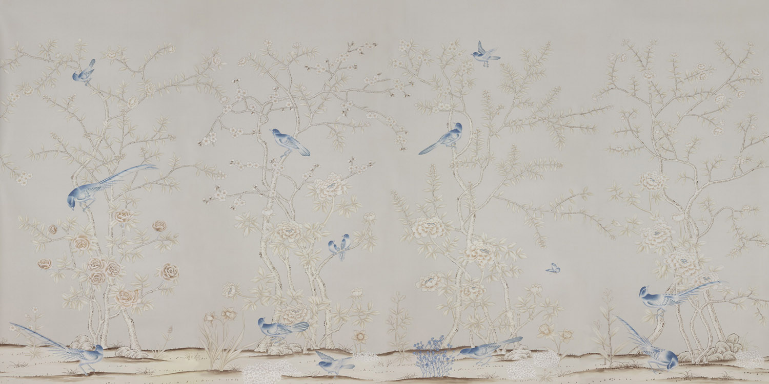 Обои ручная роспись Earlham Pale Gray - фото