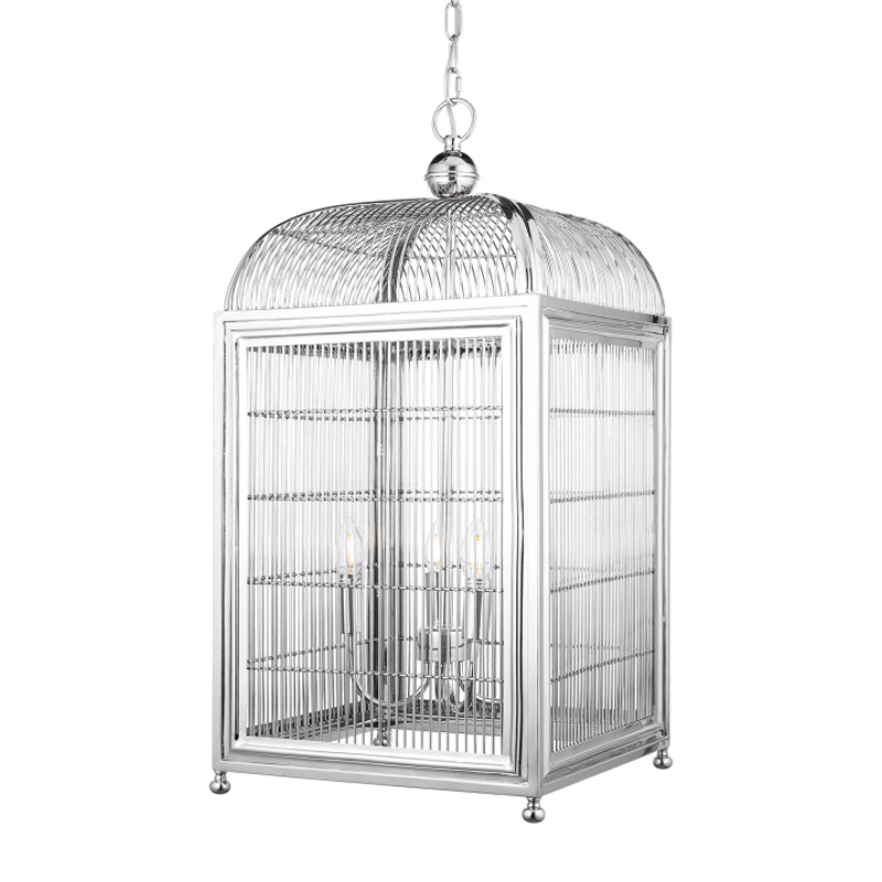 Люстра клетка Bird cage chrome Lantern Falcon Хром в Ижевске | Loft Concept 