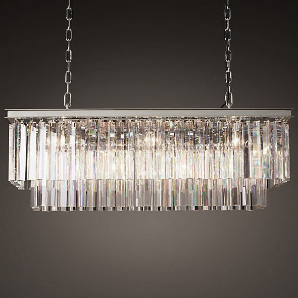 Люстра RH 1920S ODEON CLEAR GLASS FRINGE nickel Хром в Ижевске | Loft Concept 