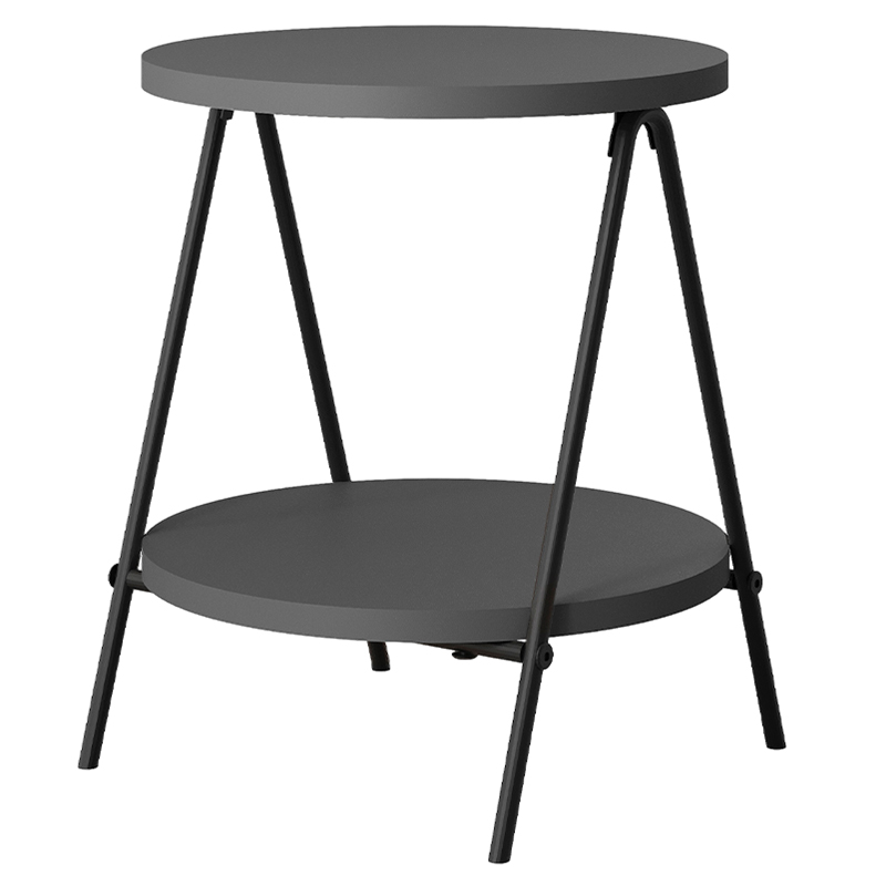 Стол приставной с 2-мя круглыми столешницами цвета антрацит ESSEL SIDE TABLE ANTHRACITE Антрацит Черный в Ижевске | Loft Concept 