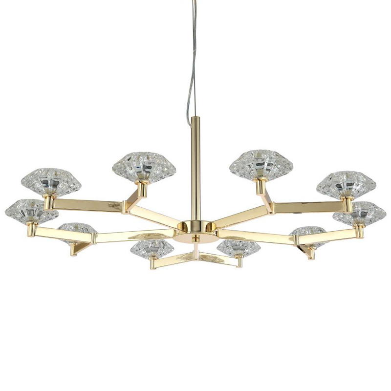 Люстра Yerker Chandelier Gold 10 Глянцевое золото Прозрачный в Ижевске | Loft Concept 