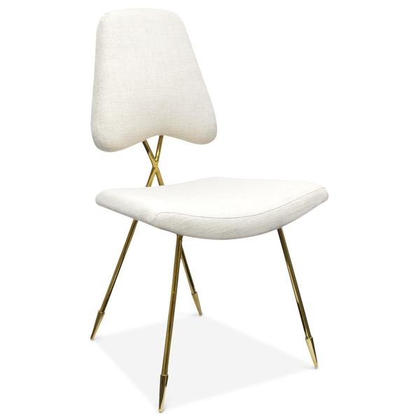 Стул Jonathan Adler Maxime Dining stool Бежево-серый Золотой в Ижевске | Loft Concept 