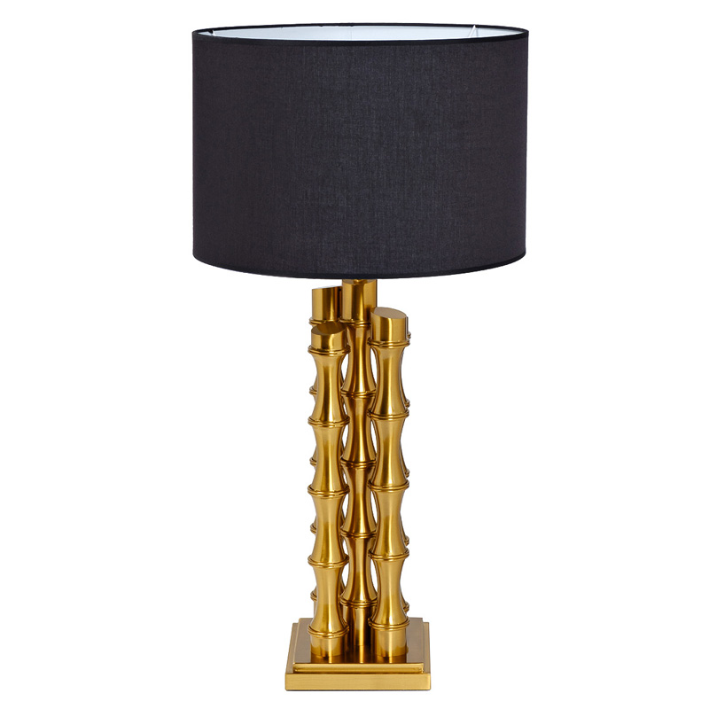 Настольная лампа с Черным Абажуром Damian Gold Table Lamp Глянцевое золото Черный в Ижевске | Loft Concept 