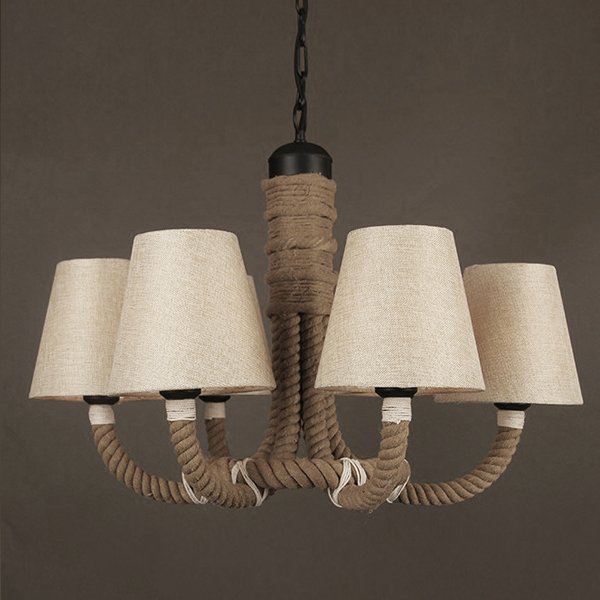 Люстра Rattan Chandelier Loft Rope Light Черный в Ижевске | Loft Concept 