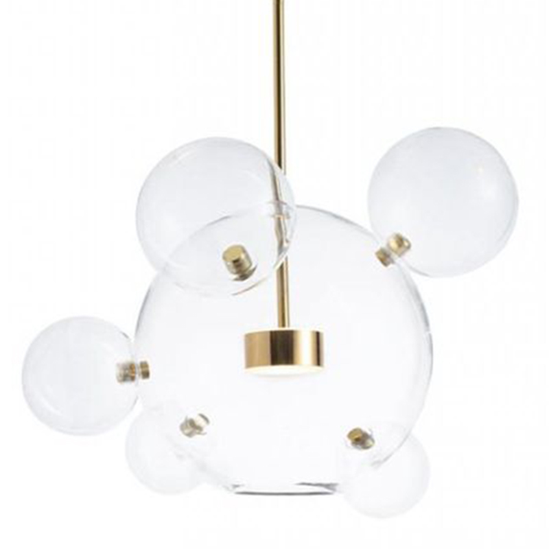 Подвесной Светильник Giopato & Coombes Bollr Pendant 6 BUBBLE LAMP золото Белый Золотой Прозрачное Стекло в Ижевске | Loft Concept 