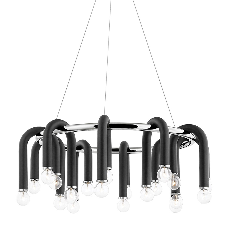 Люстра Paulson floppy chandelier round chrome Черный Хром в Ижевске | Loft Concept 