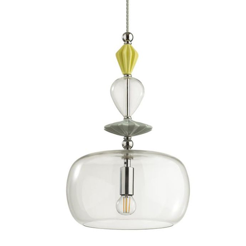 Подвесной светильник Iris Glas hanging lamp candy A chrome Прозрачное Стекло Прозрачный желтый Голубой Хром Прозрачный зеленый в Ижевске | Loft Concept 