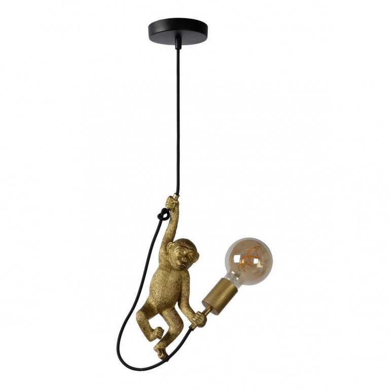 Подвесной светильник Monkey holding a light bulb Черный Золотой в Ижевске | Loft Concept 