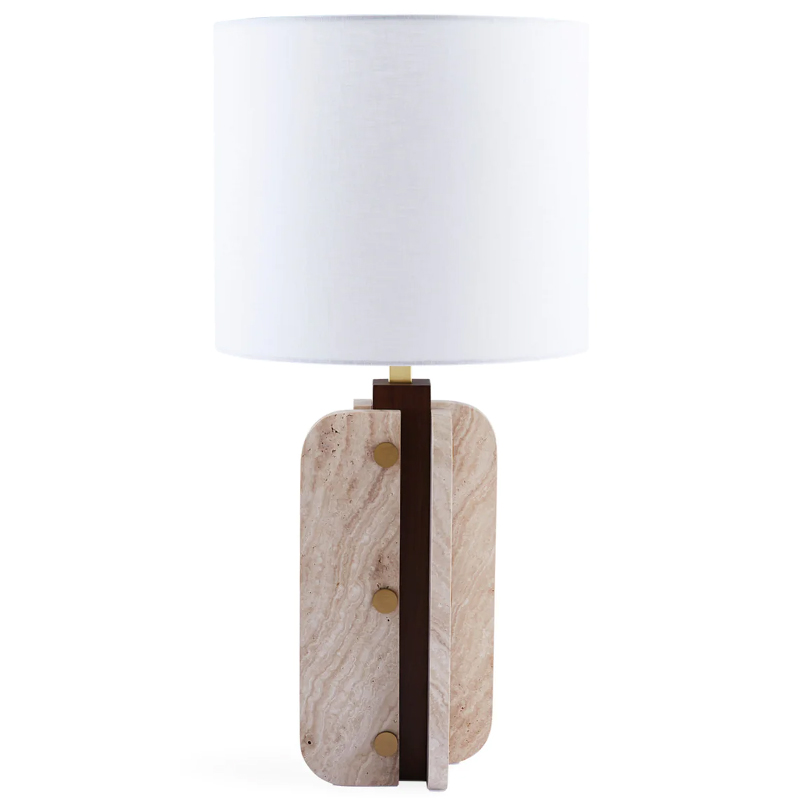 Настольная лампа TOPANGA COLUMN TABLE LAMP Белый Латунь Коричневый Бежевый в Ижевске | Loft Concept 