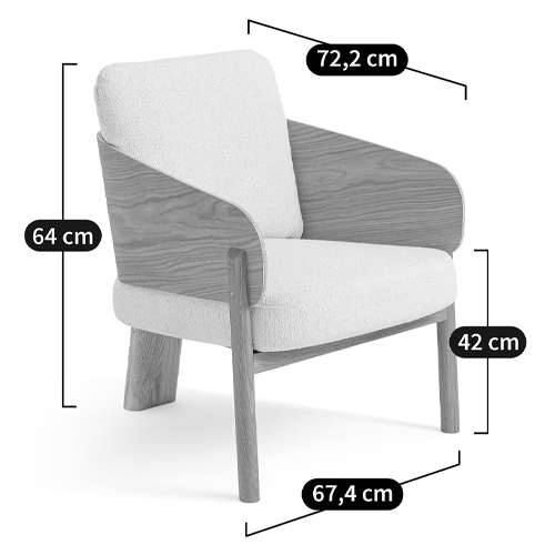 Кресло с каркасом из массива дуба Gallin Chair Boucle в Ижевске