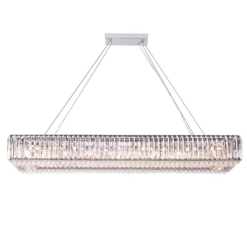 Люстра Darleen Crystal Nickel Rectangular Chandelier Никель Прозрачный (Transparent) в Ижевске | Loft Concept 