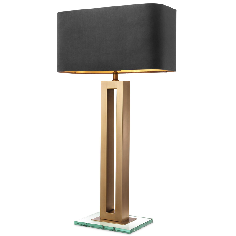 Настольная лампа Eichholtz Table Lamp Cadogan Латунь Античная полированная Прозрачный Черный в Ижевске | Loft Concept 