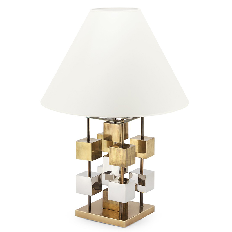 Настольная лампа TABLE LAMP DOB GLAM Белый Латунь Хром в Ижевске | Loft Concept 