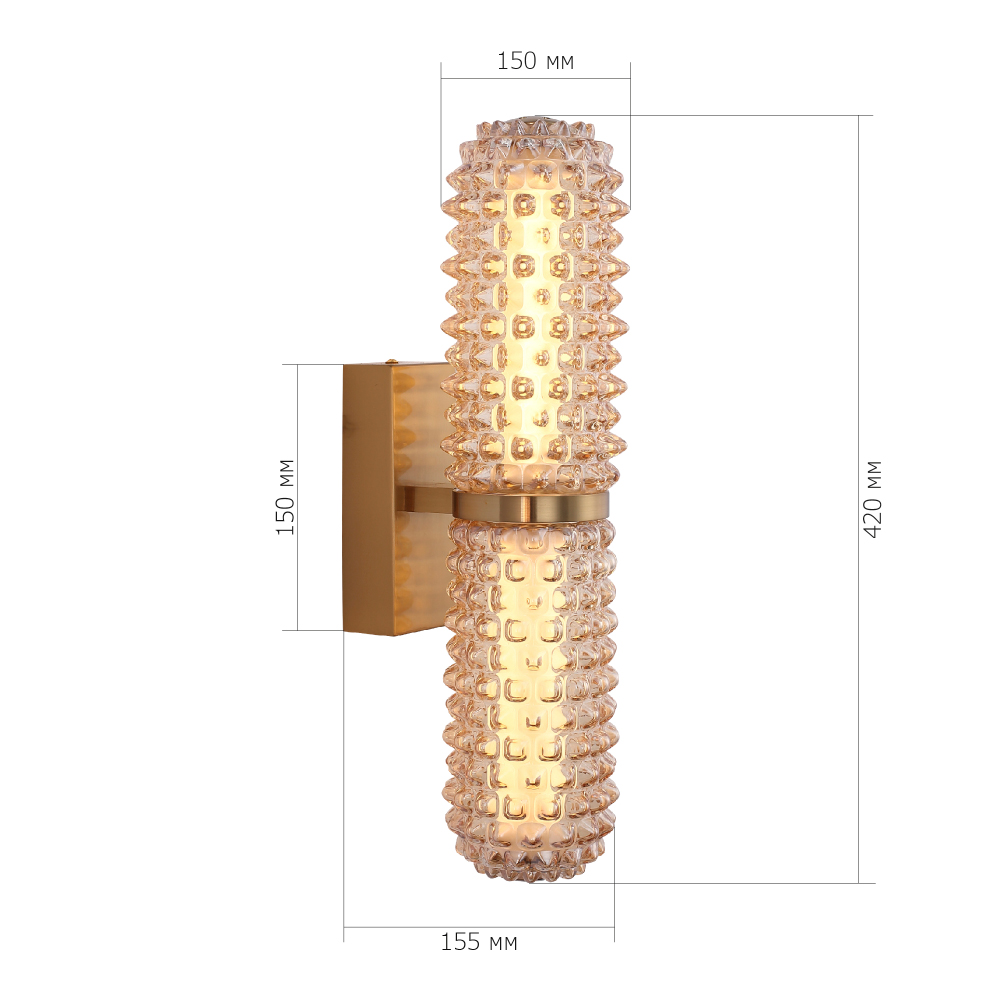 Бра с факутрным стеклянным плафоном Шампань Sonora в Ижевске
