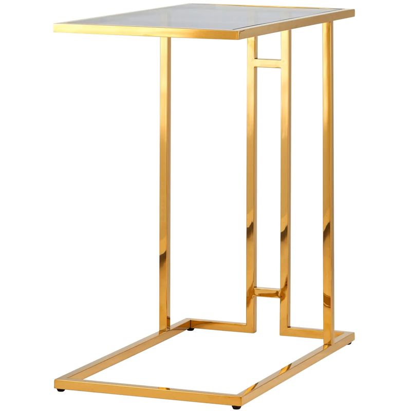 Стол приставной Lasker Milan Tables Gold Золотой Стекло Смок в Ижевске | Loft Concept 