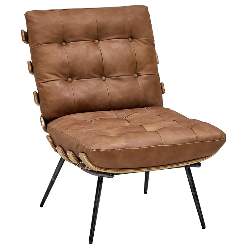 Кресло Philbert Chair brown leather Коричневый в Ижевске | Loft Concept 