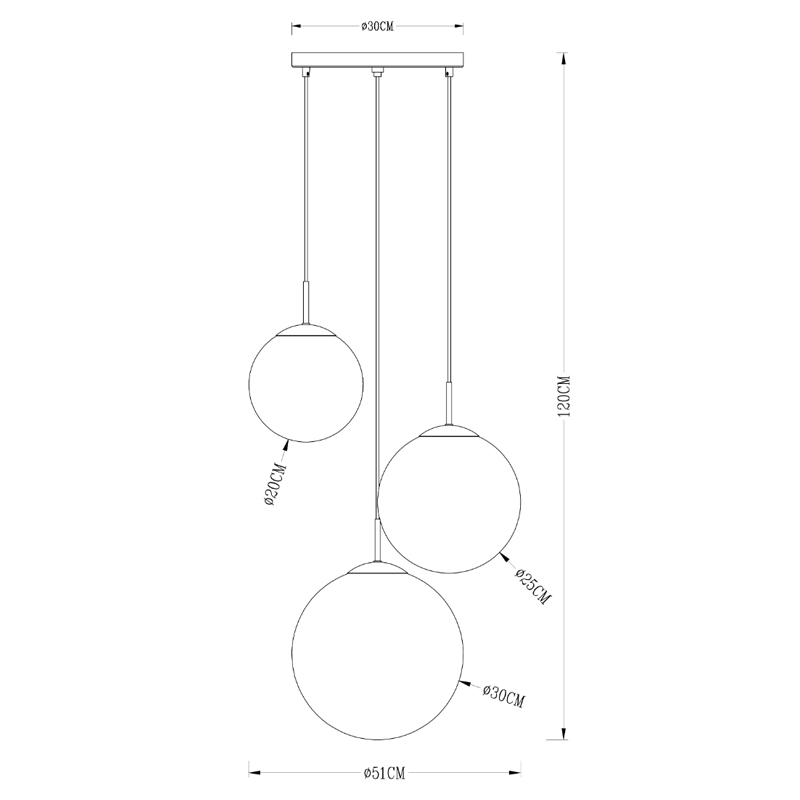 Люстра Ball Sunrise Pendant lamp smok 3 плафона в Ижевске