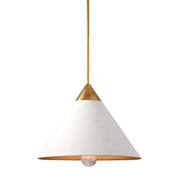 Подвесной светильник Cleo Pendant Brass & White Латунь Белый в Ижевске | Loft Concept 