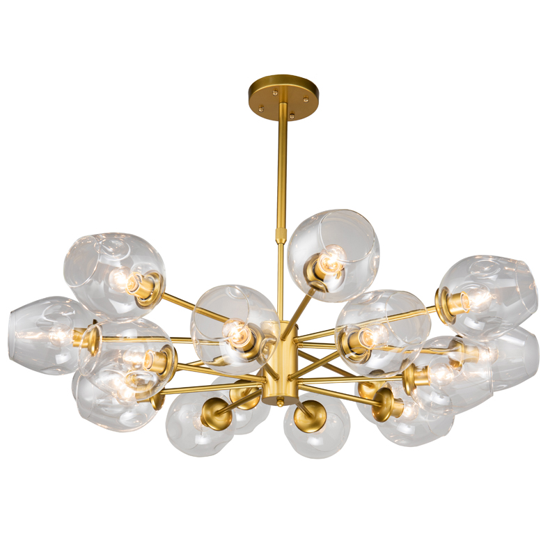 Люстра Branching Bubble Chandelier gold 16 Глянцевое золото Прозрачный в Ижевске | Loft Concept 