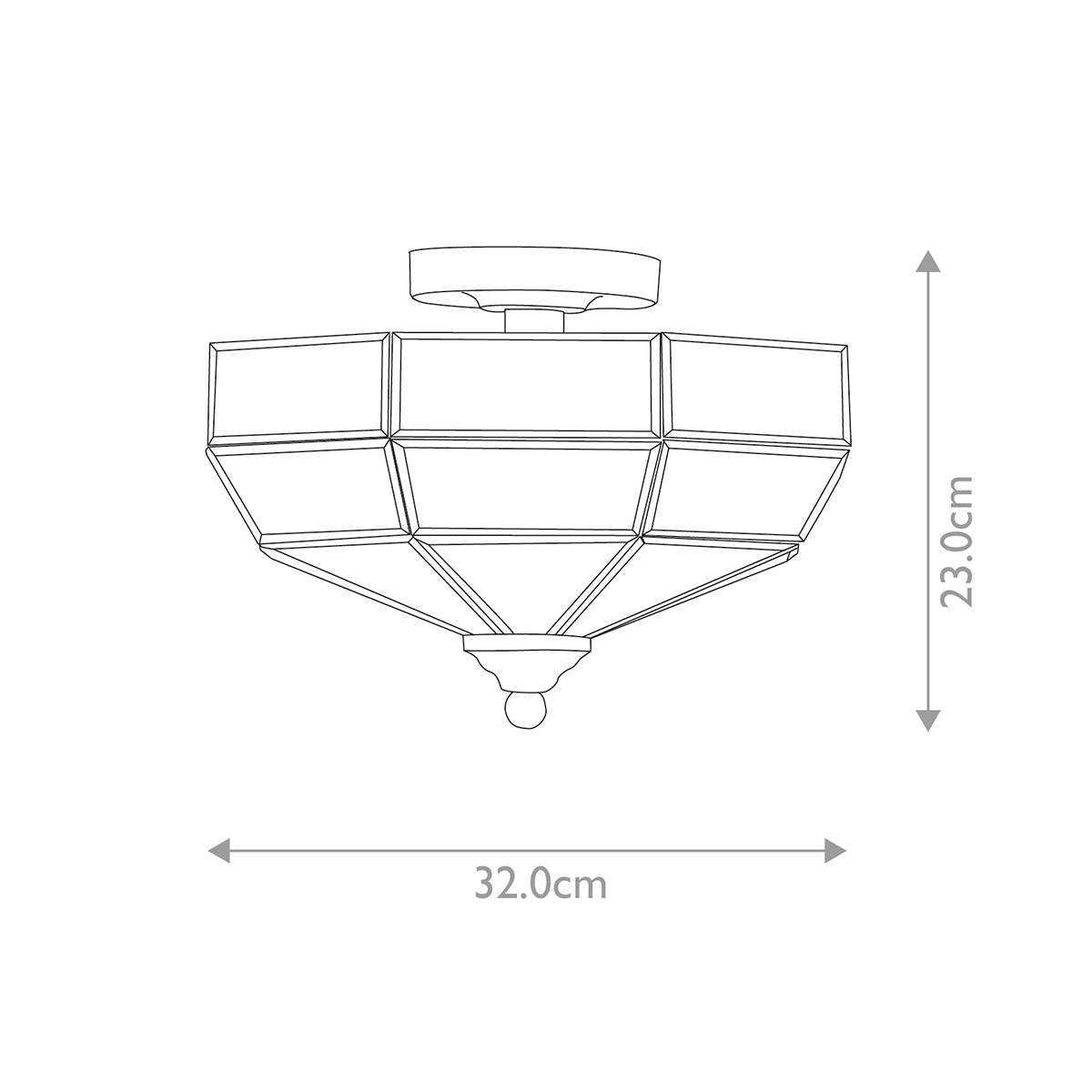 Потолочный светильник шестигранной формы с прозрачными стеклянным плафоном Elstead Lighting в Ижевске