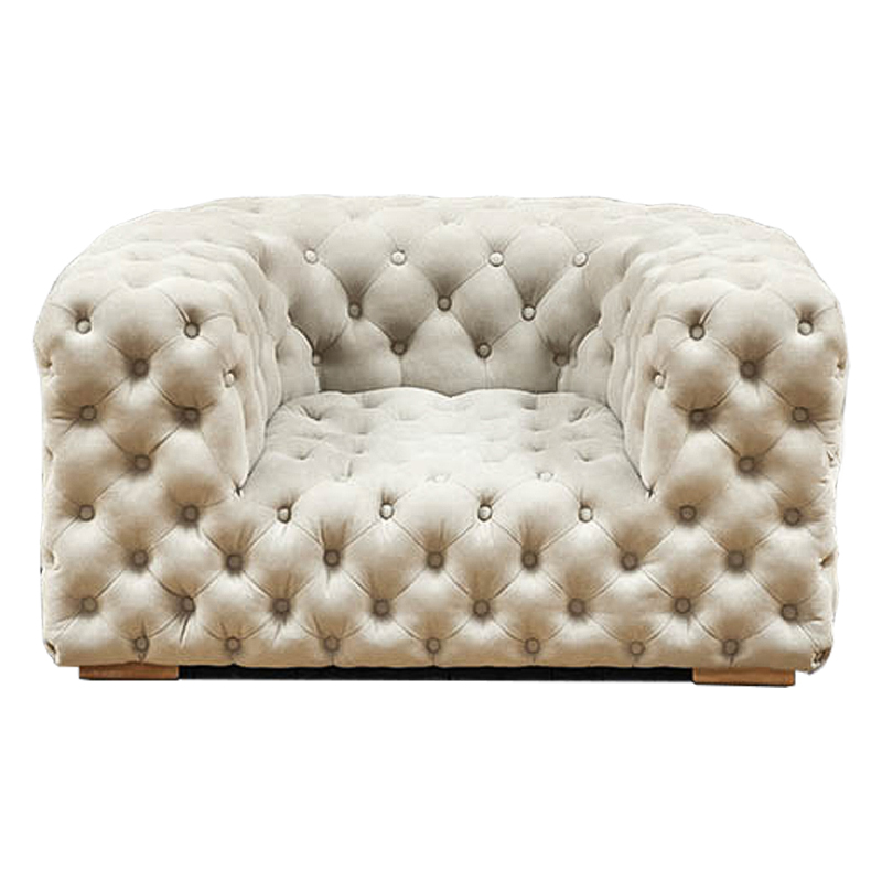 Кресло Soho Tufted Milk Armchair Молочный в Ижевске | Loft Concept 