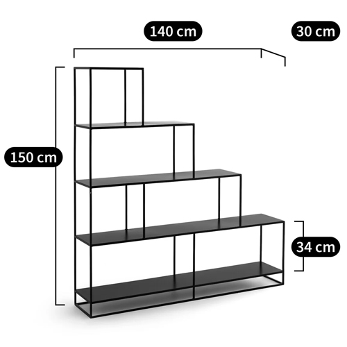 Ступенчатый стеллаж Menzie Steps Metal Rack Black в Ижевске