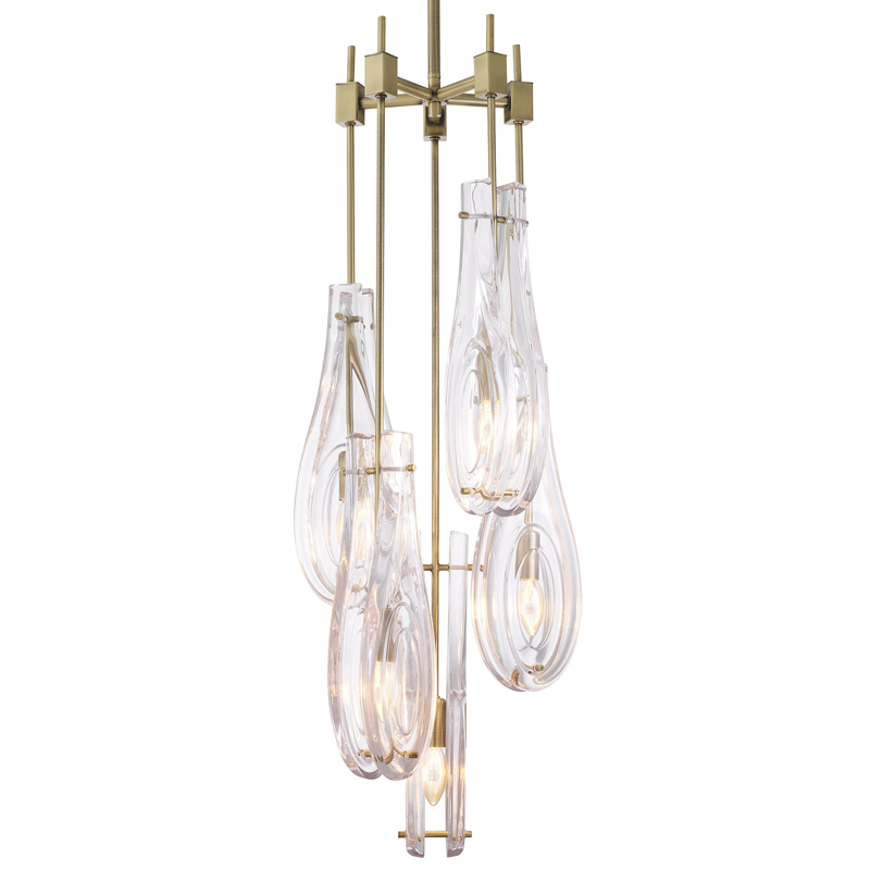 Люстра Eichholtz Chandelier Bellano L Brass Латунь Прозрачный в Ижевске | Loft Concept 