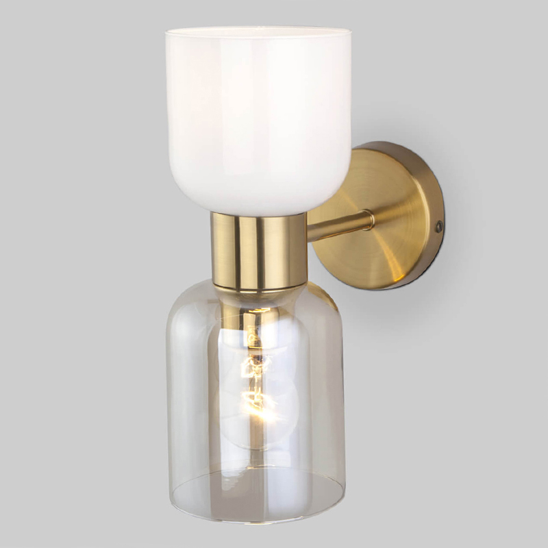 Бра Light maker studio Sconce white and smok brass Латунь Стекло Смок Белый в Ижевске | Loft Concept 