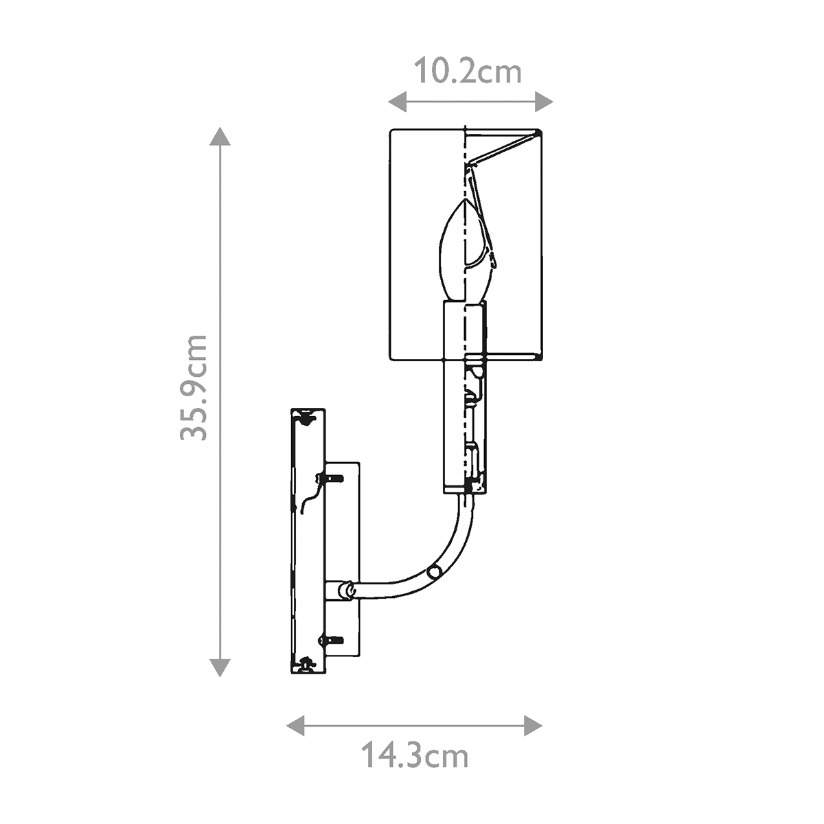 Бра с прямоугольным основанием цвета хром и белым цилиндрическим льняным абажуром Feiss в Ижевске