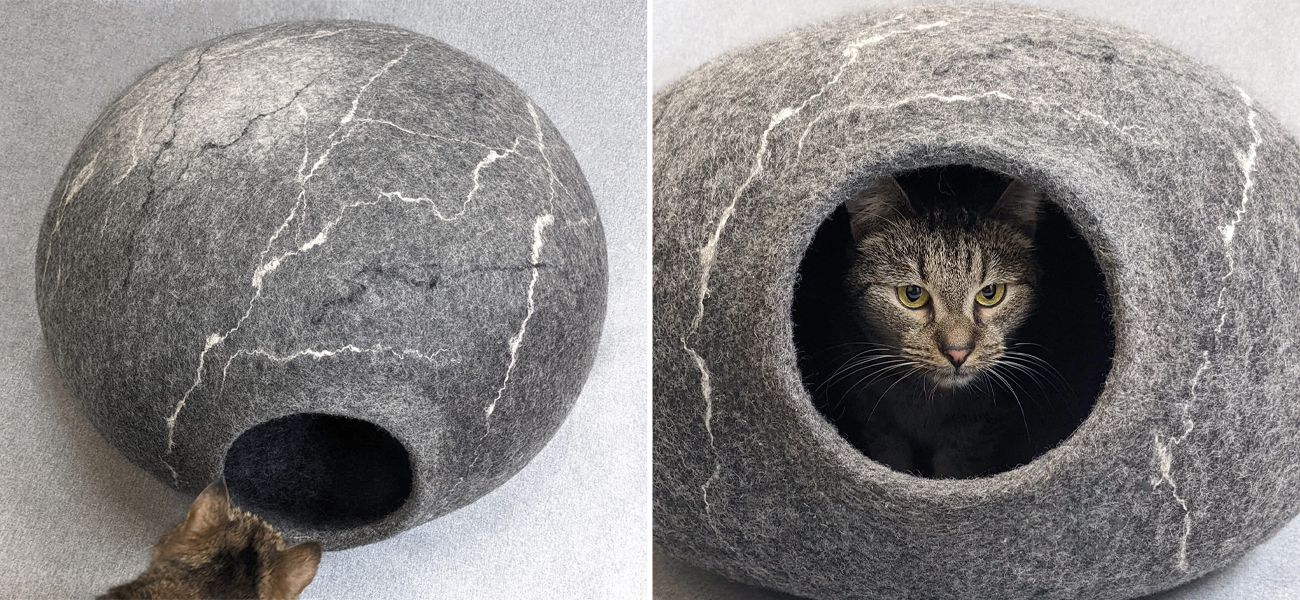 Домик для Домашнего Питомца - Валяный Камень из Шерсти - фото