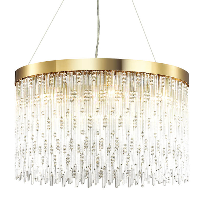 Люстра Hailstorm Rain Kerri Chandelier gold 60 Прозрачный (Transparent) Золотой в Ижевске | Loft Concept 