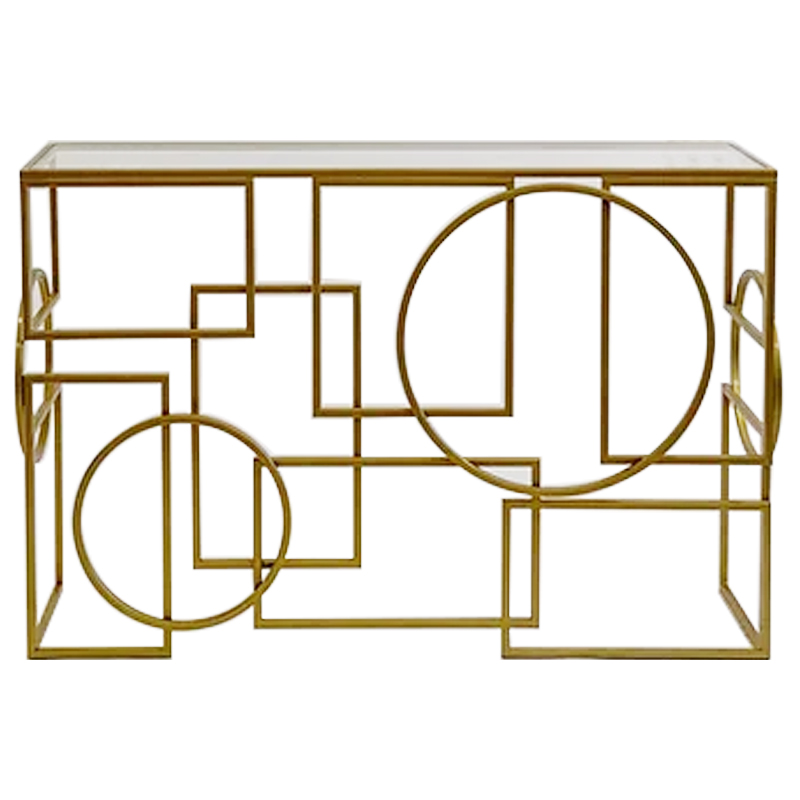 Консоль Geometric Figures Gold Console Золотой Прозрачное Стекло в Ижевске | Loft Concept 