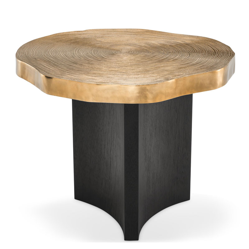 Приставной стол Eichholtz SIDE TABLE THOUSAND OAKS Черный Мрамор Nero Глянцевое золото в Ижевске | Loft Concept 