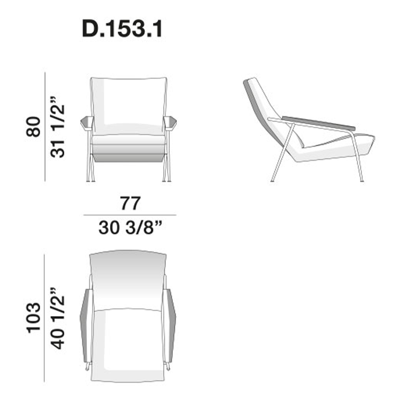 Дизайнерское кресло с подлокотниками Gio Ponti D.153.1 Armchair в Ижевске