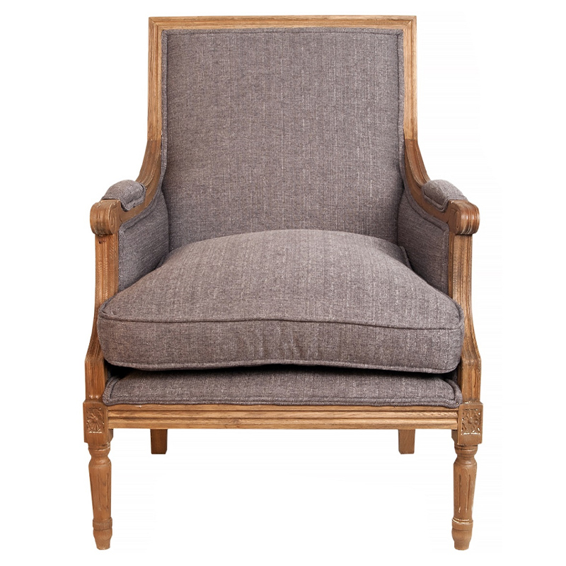 Кресло William Classical Armchair grey flax Серый Коричневый в Ижевске | Loft Concept 