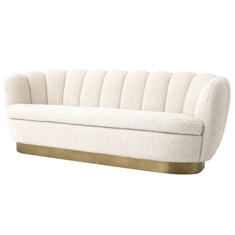 Диван Eichholtz Sofa Mirage faux shearling Белый Латунь в Ижевске | Loft Concept 