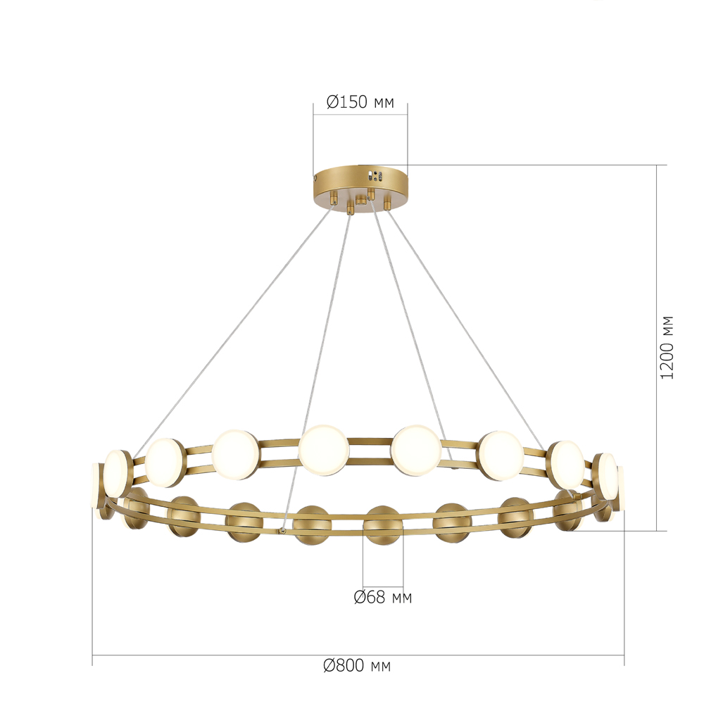 Люстра кольцевая с круглыми светодиодными источниками света Maxine Light в Ижевске