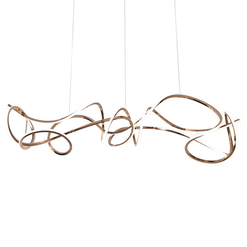 Светодиодная люстра Curly Ribbon Light Глянцевое золото в Ижевске | Loft Concept 