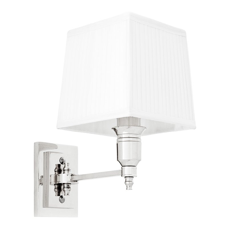 Бра Wall Lamp Lexington Single Nickel+White Никель Белый в Ижевске | Loft Concept 