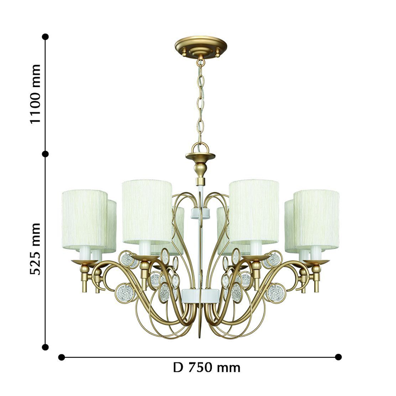 Ажурная люстра с тканевыми плафонами Montpellier D75 см в Ижевске