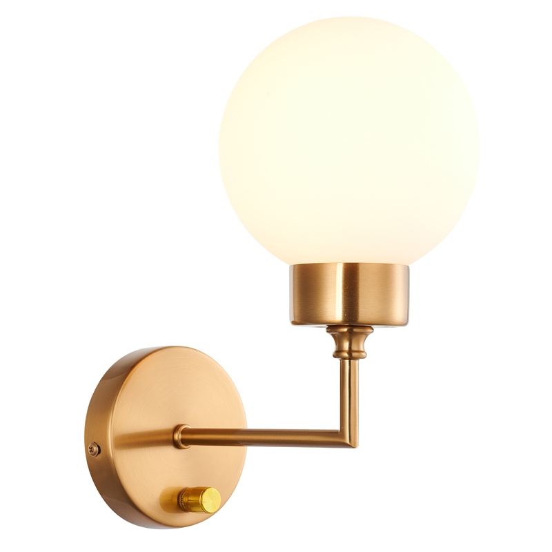 Бра Zibille Sconce brass Латунь Белое матовое стекло в Ижевске | Loft Concept 